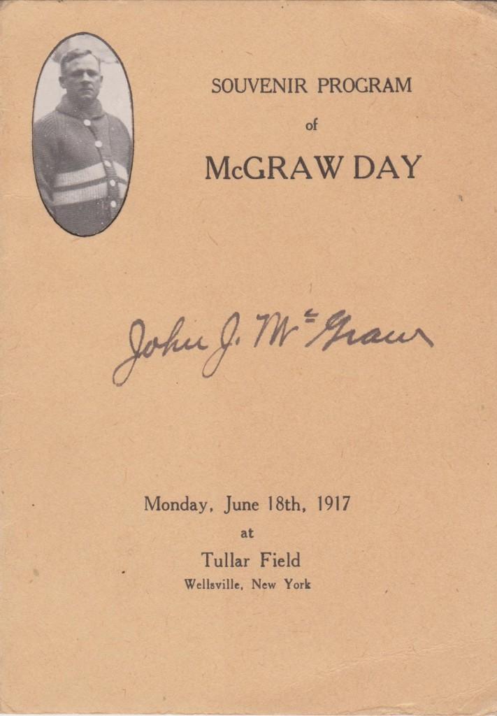 Program from McGraw day, June 18, 1917