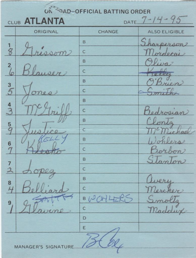 The Braves won the World Series in 1995; Glavine was the Series MVP