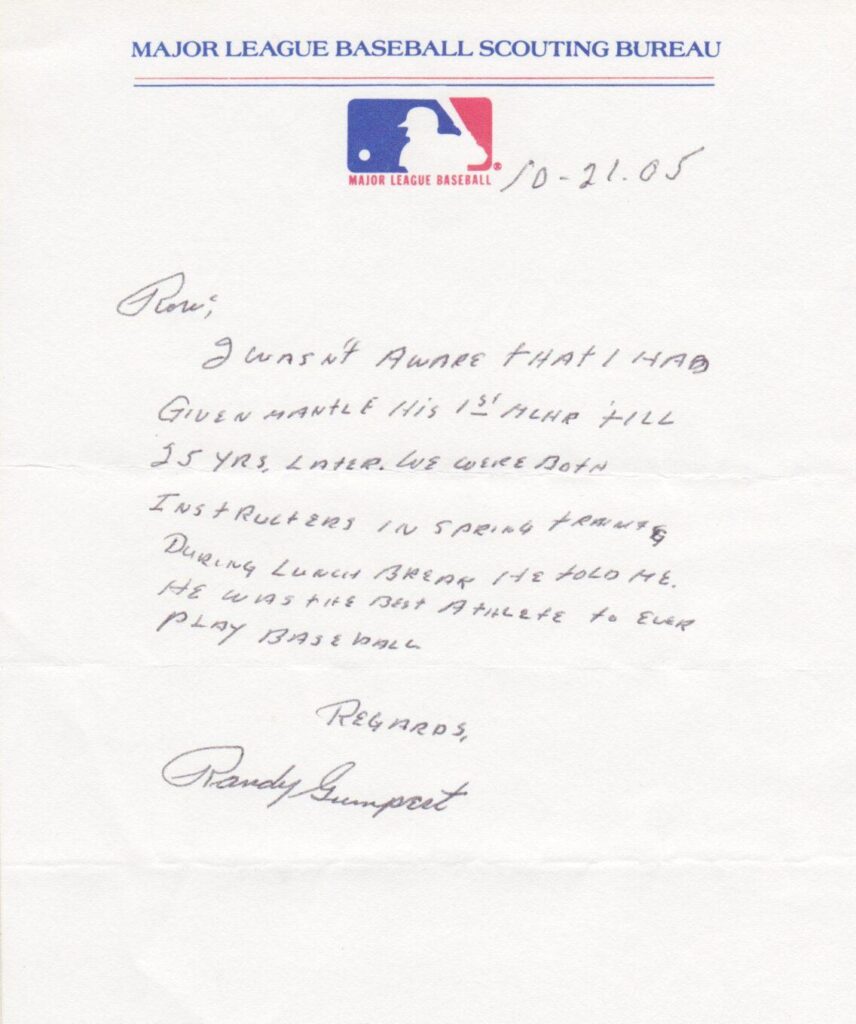 In Mantle's first 3-RBI performance he slugged his first home run
