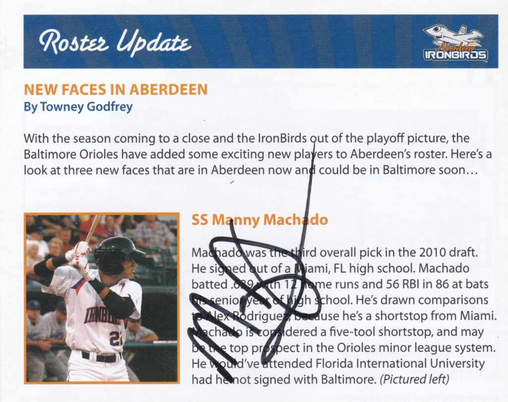 Machado's road to Cooperstown started in his first pro stop at Aberdeen