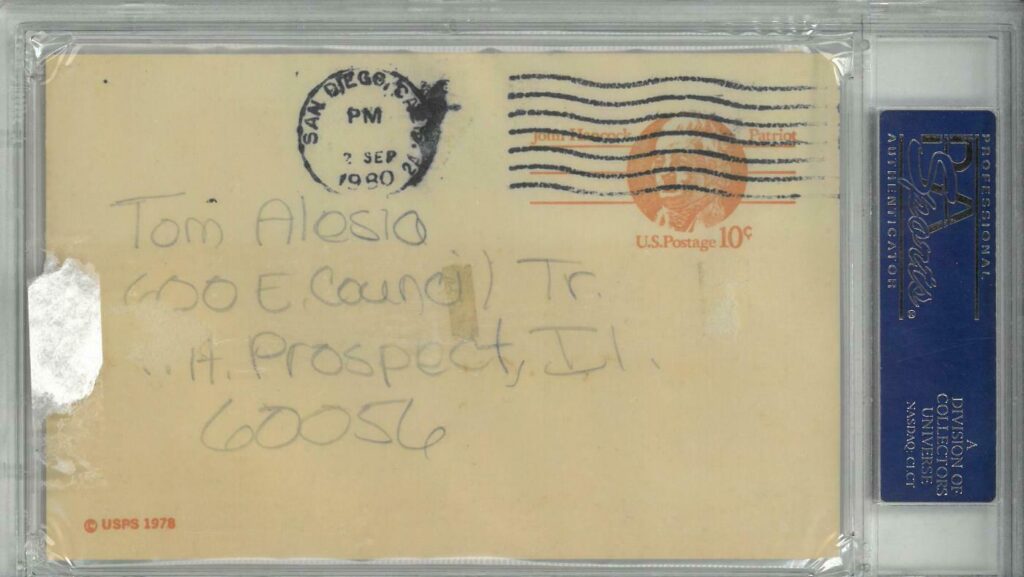 Government postcards help authenticate signatures through the context of the postmark