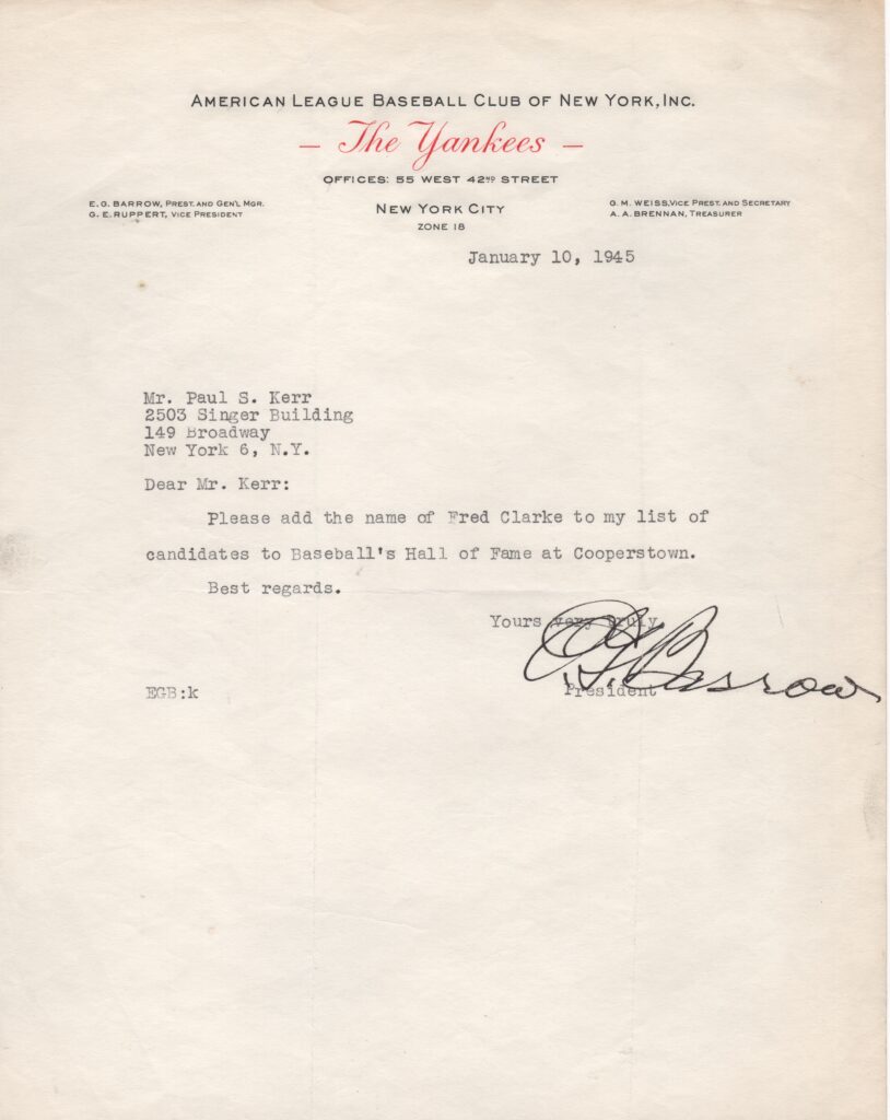 Jennings and nine other gained induction to the Baseball Hall of Fame in 1945