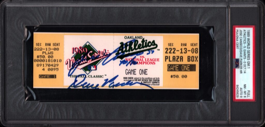 Canseco reached base in 9 of his 18 plate appearances in the 1989 World Series sweep
