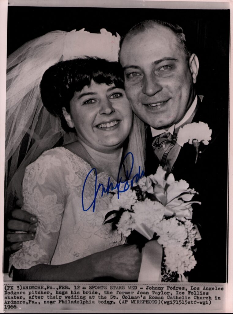 Podres married Ice Follies skater Joan Taylor in 1966, pitched three more seasons then became a coach 
