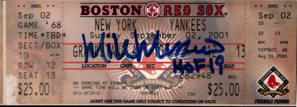 On September 2, 2001, Mussina was one pitch away from authoring a perfect game