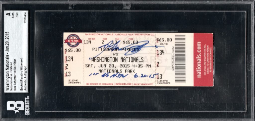 On 6/20/2015 Scherzer had a perfect game through the first 26 batters; he settled for a no-hitter