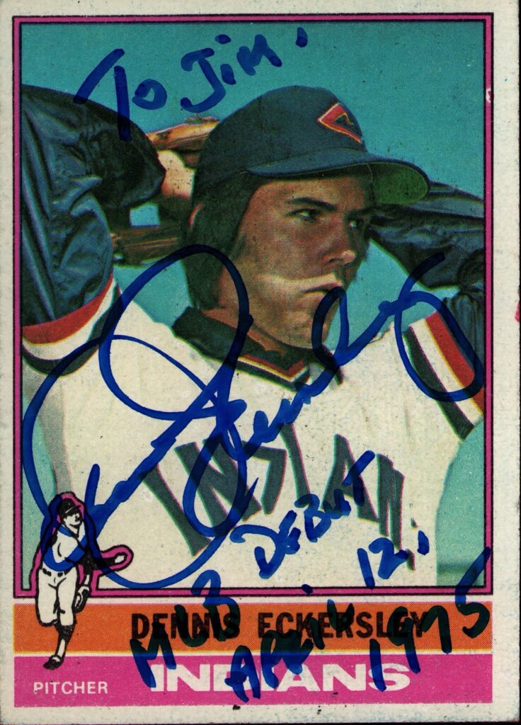 The AL Rookie Pitcher of the Year in 1975, Eckersley began his career with 11 scorless outings