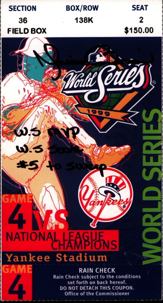 Mariano got the save when Clemens claimed the Series-clinching victory in 1999