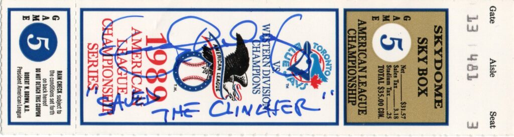 In the 1989 ALCS, Eckerslely closed out all four Oakland victories over the Red Sox