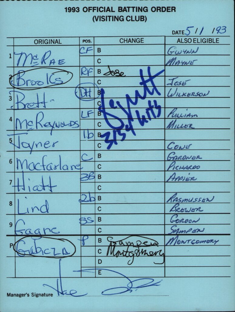 In his final season Brett passed five Hall of Famers on the all-time hits list